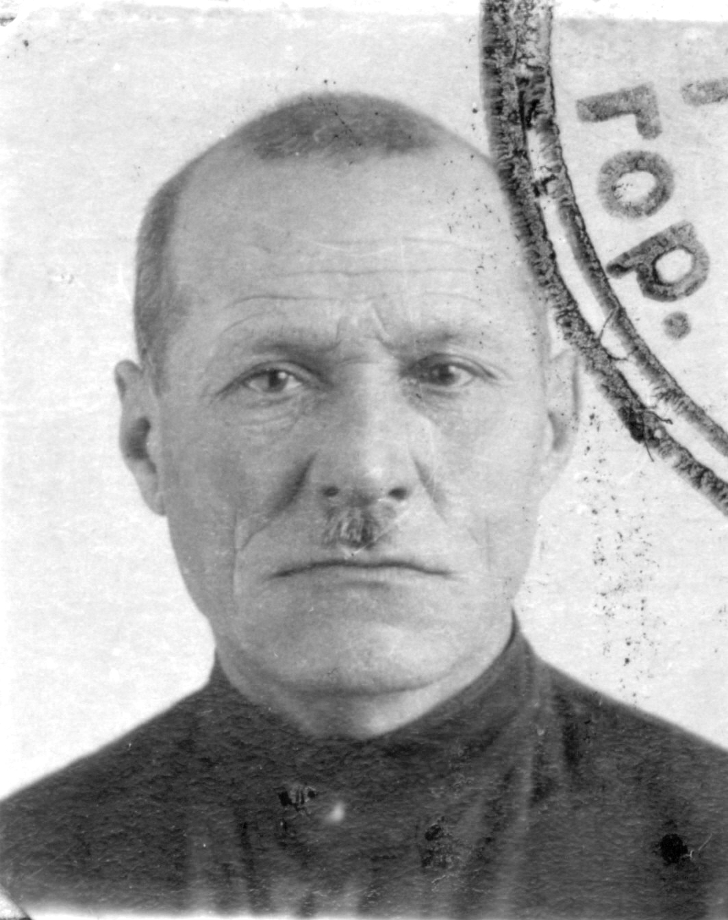 Filipp Frolovich Chernyshov, head of the NKVD garage in Tomsk during the Great Terror of 1937–1938. The same garage complex cited in 2026 as posing a structural risk to the memorial that has since been dismantled. From his service record: “refuses to acknowledge his mistakes.”